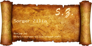 Sorger Zilia névjegykártya